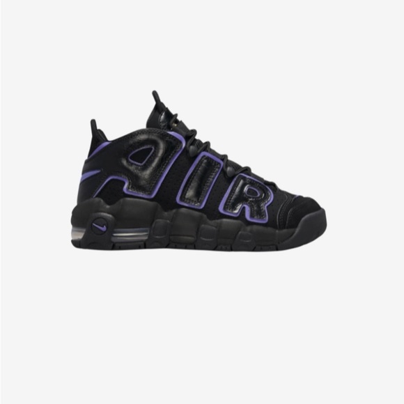 NIKE MORE UPTEMPO BLACK ACTION GRAPE - Picture 1 of 4